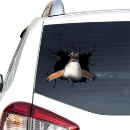 Penguin Crack Window Decal Custom 3d Car Decal Vinyl Aesthetic Decal Funny Stickers Home Decor Gift Ideas Car Vinyl Decal Sticker Window Decals, Peel and Stick Wall Decals