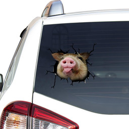 Pig Crack Window Decal Custom 3d Car Decal Vinyl Aesthetic Decal Funny Stickers Cute Gift Ideas Ae10892 Car Vinyl Decal Sticker Window Decals, Peel and Stick Wall Decals
