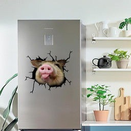 Pig Crack Window Decal Custom 3d Car Decal Vinyl Aesthetic Decal Funny Stickers Cute Gift Ideas Ae10892 Car Vinyl Decal Sticker Window Decals, Peel and Stick Wall Decals