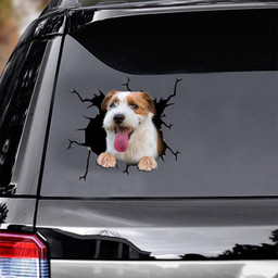 Parson Russell Terrier Crack Window Decal Custom 3d Car Decal Vinyl Aesthetic Decal Funny Stickers Cute Gift Ideas Ae10885 Car Vinyl Decal Sticker Window Decals, Peel and Stick Wall Decals
