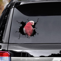 Pink Galah Crack Window Decal Custom 3d Car Decal Vinyl Aesthetic Decal Funny Stickers Home Decor Gift Ideas Car Vinyl Decal Sticker Window Decals, Peel and Stick Wall Decals