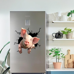 Pig Crack Window Decal Custom 3d Car Decal Vinyl Aesthetic Decal Funny Stickers Cute Gift Ideas Ae10894 Car Vinyl Decal Sticker Window Decals, Peel and Stick Wall Decals