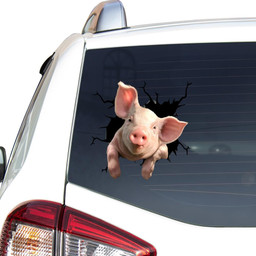 Pig Crack Window Decal Custom 3d Car Decal Vinyl Aesthetic Decal Funny Stickers Cute Gift Ideas Ae10894 Car Vinyl Decal Sticker Window Decals, Peel and Stick Wall Decals