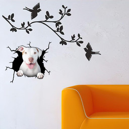 Pitbull Dog Breeds Dogs Puppy Crack Window Decal Custom 3d Car Decal Vinyl Aesthetic Decal Funny Stickers Cute Gift Ideas Ae10900 Car Vinyl Decal Sticker Window Decals, Peel and Stick Wall Decals