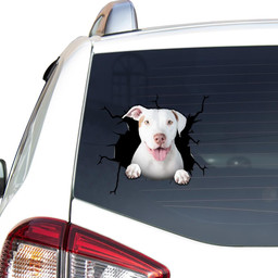 Pitbull Dog Breeds Dogs Puppy Crack Window Decal Custom 3d Car Decal Vinyl Aesthetic Decal Funny Stickers Cute Gift Ideas Ae10900 Car Vinyl Decal Sticker Window Decals, Peel and Stick Wall Decals