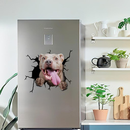 Pitbull Dog Breeds Dogs Puppy Crack Window Decal Custom 3d Car Decal Vinyl Aesthetic Decal Funny Stickers Cute Gift Ideas Ae10899 Car Vinyl Decal Sticker Window Decals, Peel and Stick Wall Decals