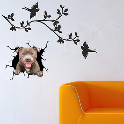 Pitbull Dog Breeds Dogs Puppy Crack Window Decal Custom 3d Car Decal Vinyl Aesthetic Decal Funny Stickers Cute Gift Ideas Ae10898 Car Vinyl Decal Sticker Window Decals, Peel and Stick Wall Decals