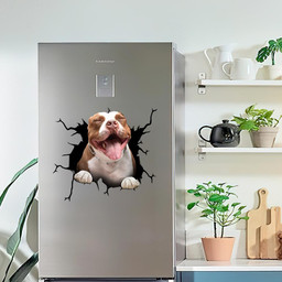 Pitbull Dog Breeds Dogs Puppy Crack Window Decal Custom 3d Car Decal Vinyl Aesthetic Decal Funny Stickers Cute Gift Ideas Ae10905 Car Vinyl Decal Sticker Window Decals, Peel and Stick Wall Decals