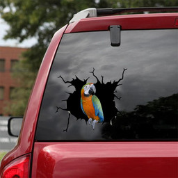 Parrot Crack Window Decal Custom 3d Car Decal Vinyl Aesthetic Decal Funny Stickers Cute Gift Ideas Ae10872 Car Vinyl Decal Sticker Window Decals, Peel and Stick Wall Decals 18x18IN 2PCS