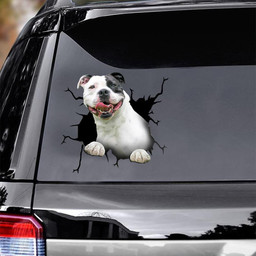 Pitbull Dog Breeds Dogs Puppy Crack Window Decal Custom 3d Car Decal Vinyl Aesthetic Decal Funny Stickers Cute Gift Ideas Ae10901 Car Vinyl Decal Sticker Window Decals, Peel and Stick Wall Decals