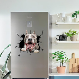 Pitbull Dog Breeds Dogs Puppy Crack Window Decal Custom 3d Car Decal Vinyl Aesthetic Decal Funny Stickers Cute Gift Ideas Ae10908 Car Vinyl Decal Sticker Window Decals, Peel and Stick Wall Decals