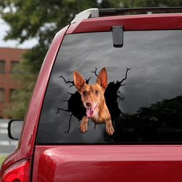 Podenco Crack Window Decal Custom 3d Car Decal Vinyl Aesthetic Decal Funny Stickers Home Decor Gift Ideas Car Vinyl Decal Sticker Window Decals, Peel and Stick Wall Decals 18x18IN 2PCS