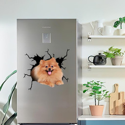 Pomeranian Crack Window Decal Custom 3d Car Decal Vinyl Aesthetic Decal Funny Stickers Cute Gift Ideas Ae10922 Car Vinyl Decal Sticker Window Decals, Peel and Stick Wall Decals