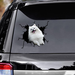 Pomeranian Crack Window Decal Custom 3d Car Decal Vinyl Aesthetic Decal Funny Stickers Cute Gift Ideas Ae10915 Car Vinyl Decal Sticker Window Decals, Peel and Stick Wall Decals