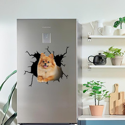 Pomeranian Crack Window Decal Custom 3d Car Decal Vinyl Aesthetic Decal Funny Stickers Cute Gift Ideas Ae10920 Car Vinyl Decal Sticker Window Decals, Peel and Stick Wall Decals