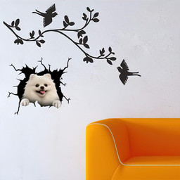 Pomeranian Crack Window Decal Custom 3d Car Decal Vinyl Aesthetic Decal Funny Stickers Cute Gift Ideas Ae10917 Car Vinyl Decal Sticker Window Decals, Peel and Stick Wall Decals