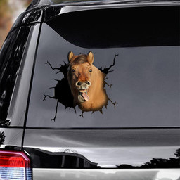 Pony Horse Crack Window Decal Custom 3d Car Decal Vinyl Aesthetic Decal Funny Stickers Cute Gift Ideas Ae10927 Car Vinyl Decal Sticker Window Decals, Peel and Stick Wall Decals