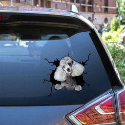 Poodle Dog Breeds Dogs Puppy Camellia Crack Window Decal Custom 3d Car Decal Vinyl Aesthetic Decal Funny Stickers Cute Gift Ideas Ae10934 Car Vinyl Decal Sticker Window Decals, Peel and Stick Wall Decals 12x12IN 2PCS