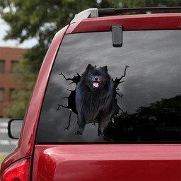 Pomeranian Crack Window Decal Custom 3d Car Decal Vinyl Aesthetic Decal Funny Stickers Home Decor Gift Ideas Car Vinyl Decal Sticker Window Decals, Peel and Stick Wall Decals 18x18IN 2PCS