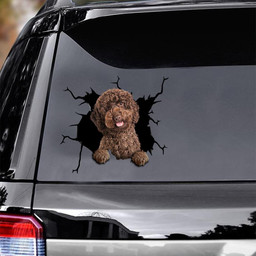 Poodle Dog Breeds Dogs Puppy Camellia Crack Window Decal Custom 3d Car Decal Vinyl Aesthetic Decal Funny Stickers Cute Gift Ideas Ae10932 Car Vinyl Decal Sticker Window Decals, Peel and Stick Wall Decals