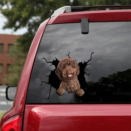 Poodle Dog Breeds Dogs Puppy Camellia Crack Window Decal Custom 3d Car Decal Vinyl Aesthetic Decal Funny Stickers Cute Gift Ideas Ae10932 Car Vinyl Decal Sticker Window Decals, Peel and Stick Wall Decals 18x18IN 2PCS