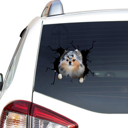 Pomeranian Crack Window Decal Custom 3d Car Decal Vinyl Aesthetic Decal Funny Stickers Cute Gift Ideas Ae10925 Car Vinyl Decal Sticker Window Decals, Peel and Stick Wall Decals