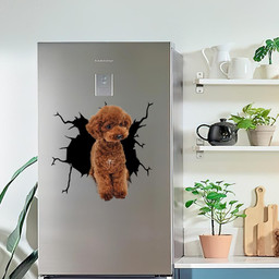 Poodle Dog Breeds Dogs Puppy Crack Window Decal Custom 3d Car Decal Vinyl Aesthetic Decal Funny Stickers Cute Gift Ideas Ae10939 Car Vinyl Decal Sticker Window Decals, Peel and Stick Wall Decals