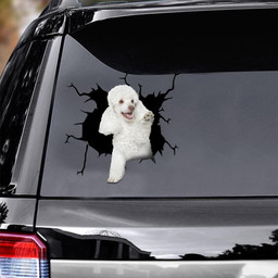 Poodle Dog Breeds Dogs Puppy Crack Window Decal Custom 3d Car Decal Vinyl Aesthetic Decal Funny Stickers Cute Gift Ideas Ae10940 Car Vinyl Decal Sticker Window Decals, Peel and Stick Wall Decals