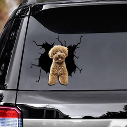 Poodle Dog Breeds Dogs Puppy Crack Window Decal Custom 3d Car Decal Vinyl Aesthetic Decal Funny Stickers Cute Gift Ideas Ae10941 Car Vinyl Decal Sticker Window Decals, Peel and Stick Wall Decals