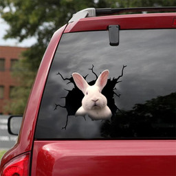 Rabbit Crack Window Decal Custom 3d Car Decal Vinyl Aesthetic Decal Funny Stickers Cute Gift Ideas Ae10967 Car Vinyl Decal Sticker Window Decals, Peel and Stick Wall Decals 18x18IN 2PCS
