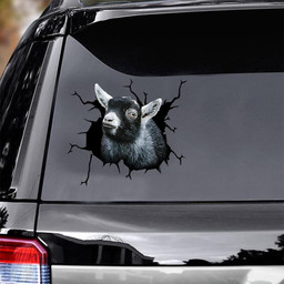 Pygmy Goat Crack Window Decal Custom 3d Car Decal Vinyl Aesthetic Decal Funny Stickers Cute Gift Ideas Ae10959 Car Vinyl Decal Sticker Window Decals, Peel and Stick Wall Decals