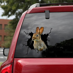 Rabbit Crack Window Decal Custom 3d Car Decal Vinyl Aesthetic Decal Funny Stickers Cute Gift Ideas Ae10963 Car Vinyl Decal Sticker Window Decals, Peel and Stick Wall Decals 18x18IN 2PCS