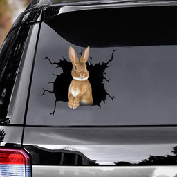 Rabbit Crack Window Decal Custom 3d Car Decal Vinyl Aesthetic Decal Funny Stickers Cute Gift Ideas Ae10970 Car Vinyl Decal Sticker Window Decals, Peel and Stick Wall Decals