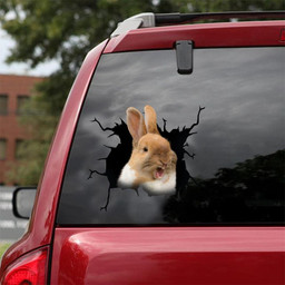 Rabbit Crack Window Decal Custom 3d Car Decal Vinyl Aesthetic Decal Funny Stickers Cute Gift Ideas Ae10976 Car Vinyl Decal Sticker Window Decals, Peel and Stick Wall Decals 18x18IN 2PCS