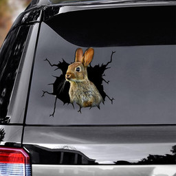 Rabbit Crack Window Decal Custom 3d Car Decal Vinyl Aesthetic Decal Funny Stickers Cute Gift Ideas Ae10963 Car Vinyl Decal Sticker Window Decals, Peel and Stick Wall Decals