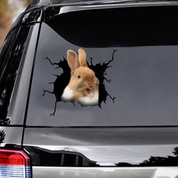 Rabbit Crack Window Decal Custom 3d Car Decal Vinyl Aesthetic Decal Funny Stickers Cute Gift Ideas Ae10976 Car Vinyl Decal Sticker Window Decals, Peel and Stick Wall Decals