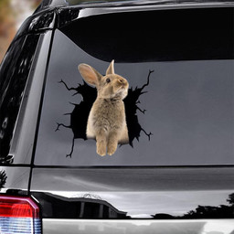 Rabbit Crack Window Decal Custom 3d Car Decal Vinyl Aesthetic Decal Funny Stickers Cute Gift Ideas Ae10964 Car Vinyl Decal Sticker Window Decals, Peel and Stick Wall Decals