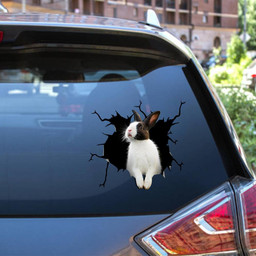 Rabbit Crack Window Decal Custom 3d Car Decal Vinyl Aesthetic Decal Funny Stickers Cute Gift Ideas Ae10966 Car Vinyl Decal Sticker Window Decals, Peel and Stick Wall Decals 12x12IN 2PCS