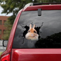 Rabbit Crack Window Decal Custom 3d Car Decal Vinyl Aesthetic Decal Funny Stickers Cute Gift Ideas Ae10968 Car Vinyl Decal Sticker Window Decals, Peel and Stick Wall Decals 18x18IN 2PCS