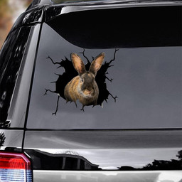 Rabbit Crack Window Decal Custom 3d Car Decal Vinyl Aesthetic Decal Funny Stickers Cute Gift Ideas Ae10972 Car Vinyl Decal Sticker Window Decals, Peel and Stick Wall Decals
