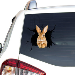 Rabbit Crack Window Decal Custom 3d Car Decal Vinyl Aesthetic Decal Funny Stickers Cute Gift Ideas Ae10977 Car Vinyl Decal Sticker Window Decals, Peel and Stick Wall Decals