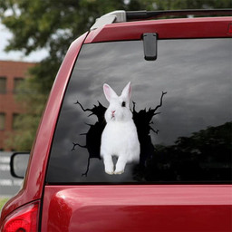 Rabbit Crack Window Decal Custom 3d Car Decal Vinyl Aesthetic Decal Funny Stickers Cute Gift Ideas Ae10978 Car Vinyl Decal Sticker Window Decals, Peel and Stick Wall Decals 18x18IN 2PCS