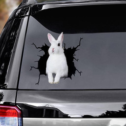 Rabbit Crack Window Decal Custom 3d Car Decal Vinyl Aesthetic Decal Funny Stickers Cute Gift Ideas Ae10978 Car Vinyl Decal Sticker Window Decals, Peel and Stick Wall Decals