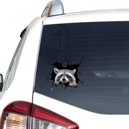 Raccoon Crack Window Decal Custom 3d Car Decal Vinyl Aesthetic Decal Funny Stickers Home Decor Gift Ideas Car Vinyl Decal Sticker Window Decals, Peel and Stick Wall Decals