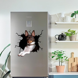 Rat Terrier Crack Window Decal Custom 3d Car Decal Vinyl Aesthetic Decal Funny Stickers Home Decor Gift Ideas Car Vinyl Decal Sticker Window Decals, Peel and Stick Wall Decals