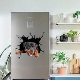 Rottweiler Crack Window Decal Custom 3d Car Decal Vinyl Aesthetic Decal Funny Stickers Cute Gift Ideas Ae10999 Car Vinyl Decal Sticker Window Decals, Peel and Stick Wall Decals