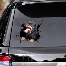 Rottweiler Crack Window Decal Custom 3d Car Decal Vinyl Aesthetic Decal Funny Stickers Cute Gift Ideas Ae11000 Car Vinyl Decal Sticker Window Decals, Peel and Stick Wall Decals