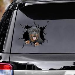Rottweiter Crack Window Decal Custom 3d Car Decal Vinyl Aesthetic Decal Funny Stickers Home Decor Gift Ideas Car Vinyl Decal Sticker Window Decals, Peel and Stick Wall Decals