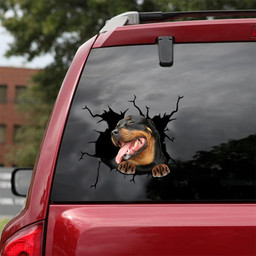 Rottweiler Crack Window Decal Custom 3d Car Decal Vinyl Aesthetic Decal Funny Stickers Cute Gift Ideas Ae11005 Car Vinyl Decal Sticker Window Decals, Peel and Stick Wall Decals 18x18IN 2PCS