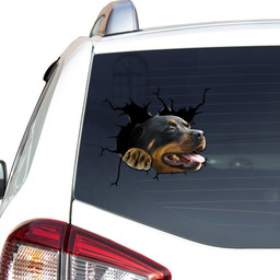 Rottweiler Crack Window Decal Custom 3d Car Decal Vinyl Aesthetic Decal Funny Stickers Cute Gift Ideas Ae11006 Car Vinyl Decal Sticker Window Decals, Peel and Stick Wall Decals